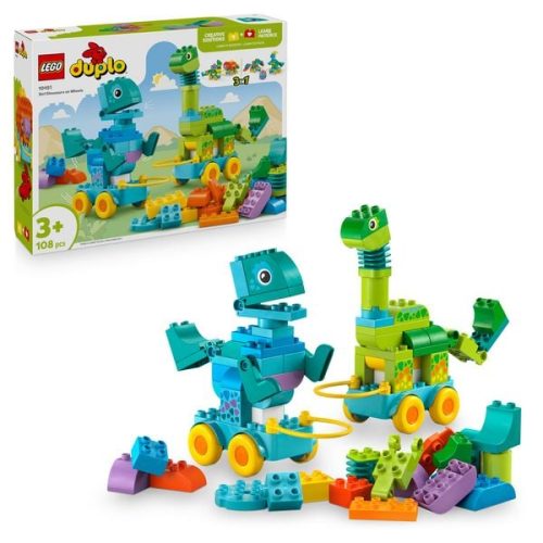 LEGO, LEGO® Spielbausteine »DUPLO® Dinos auf Rädern 3-in-1-Set 10451«, (108 St.)