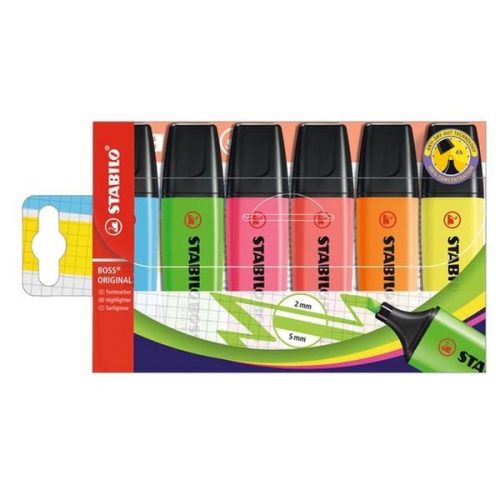 STABILO, STABILO Textmarker BOSS ORIGINAL 2-5mm 70/6 6-farbig ass.