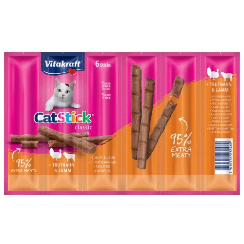 Vitakraft, Vitakraft Cat Katzensnack Stick Ente & Kaninchen 6 Stück