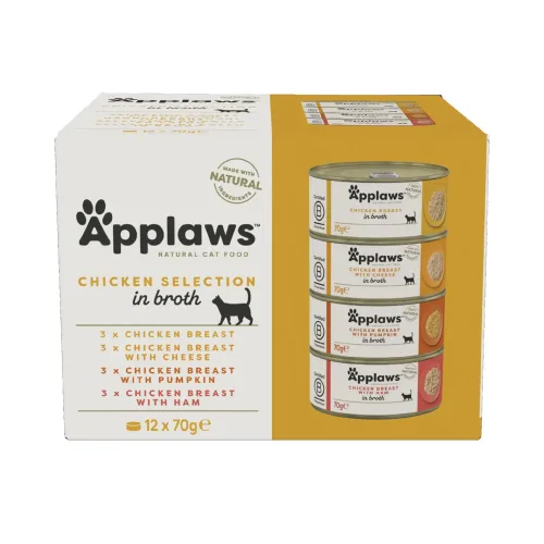 Applaws, Applaws Nassfutter Multipack mit Makrelen, Thunfisch und Garnelen (12x70g)