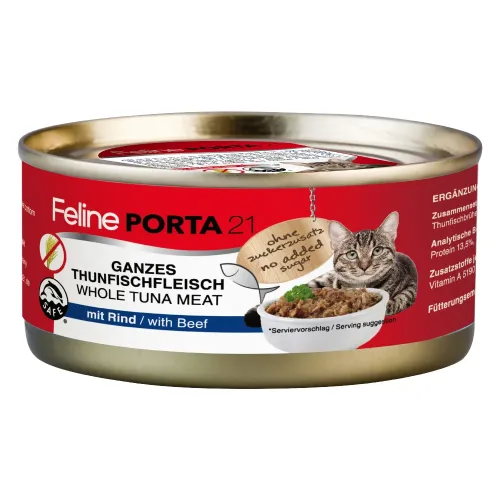 Feline Porta 21 Sparpaket 24 x 156 g - Thunfisch mit Rind