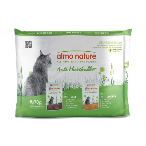 almo nature, Almo nature Almo Holistic Anti Hairball Multipack 6x70 g mit Rind & Huhn