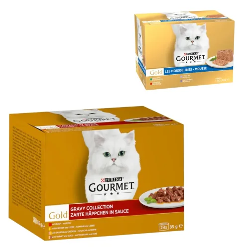 Gourmet, GOURMET Gold Zarte Häppchen Katzennassfutter Sorten-Mix 96x85g
