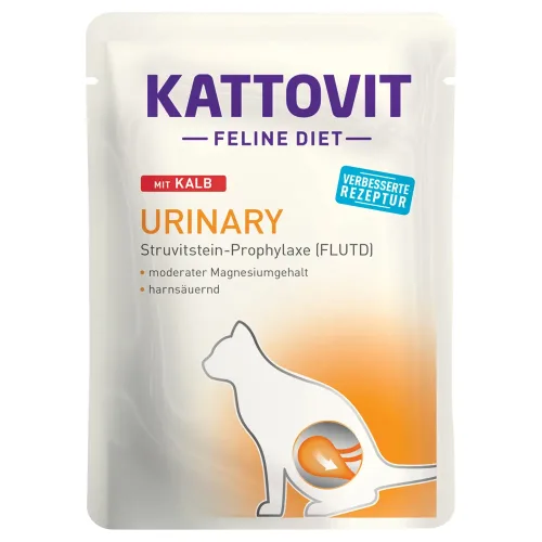 Kattovit, Kattovit Feline Diet Urinary Kalb, Katzennassfutter Diätnahrung (85g)