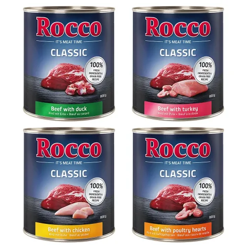 Rocco, Rocco Classic 6 x 800 g - Rind mit Geflügelherzen