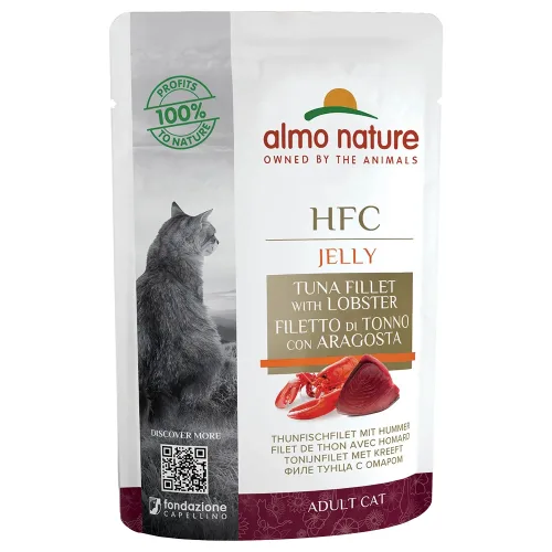 almo nature, Almo Nature HFC Jelly Thunfischfilet mit Hummer, Nassfutter für Katzen (55g)