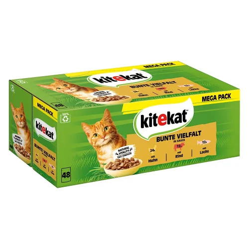 Kitekat, Kitekat Multipack Bunte Vielfalt in Sauce 48x85 g
