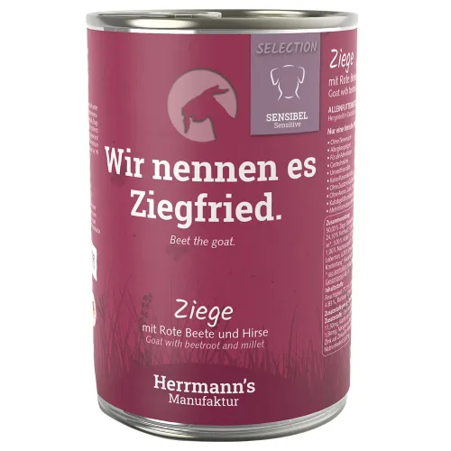 Herrmann's Selection Sensible 12 x 400 g - Ziege mit Bio-Roter Beete & Bio-Hirse