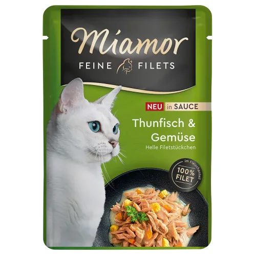 Miamor, Miamor Feine Filets in Sauce Thunfisch und Gemüse, Nassfutter für Katzen (100g)