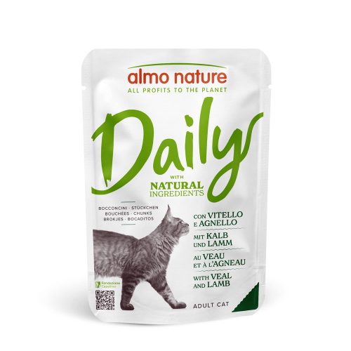 almo nature, Almo Nature Daily mit Kalb und Lamm, Nassfutter für Katzen (70g)