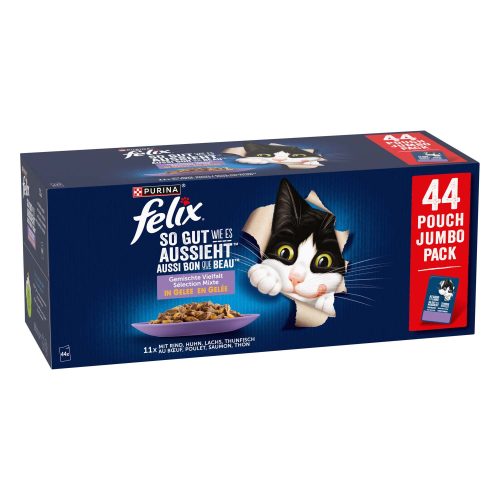 Felix, Felix Nassfutter Katze in Gelee 44x85 g Gemischte Vielfalt