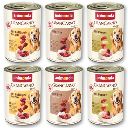 Animonda, animonda GranCarno Original Nassfutter Hund Adult, Mixpaket 6x400 g Deftige Variation