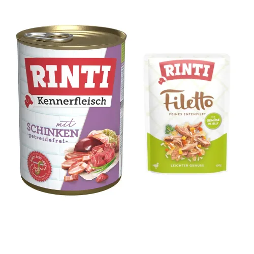 Rinti, Rinti Kennerfleisch Schinken, Nassfutter für Hunde (400g)