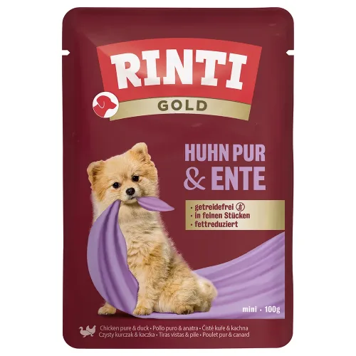 Rinti, Rinti Huhn Pur und Ente, Nassfutter für Hunde (100g)