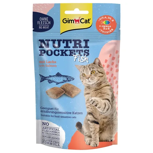 Gim Cat, Gim Cat Nutri Pockets mit Lachs für Katzen (60g)