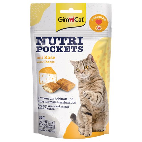 Gim Cat, Gim Cat Nutri Pockets Käse und Taurin, Snacks für Katzen (60g)