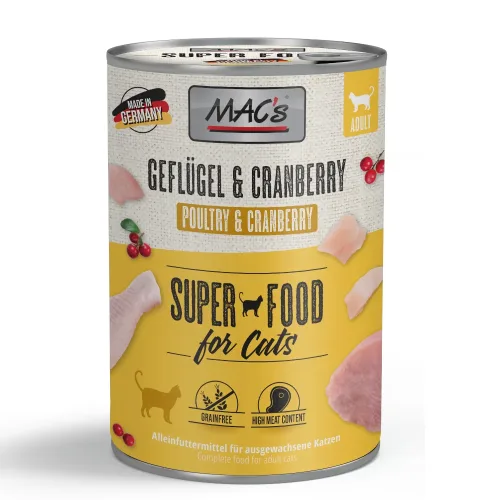 Sparpaket MAC´s Cat 12 x 400 g - Geflügel & Cranberry
