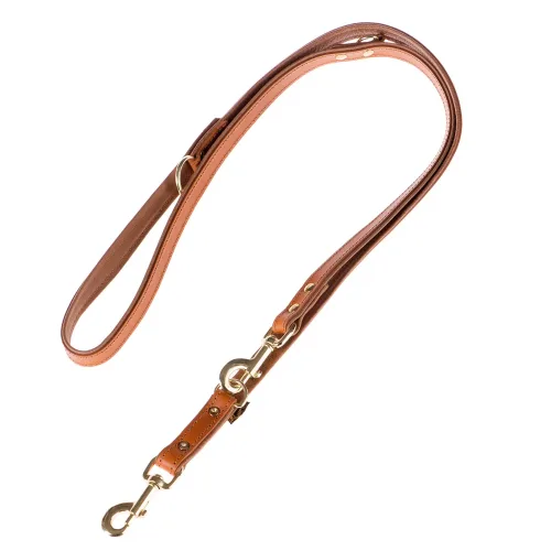 Heim, Heim Set: Lederhalsband & Vorführleine Buffalo, cognac - Halsband Grösse 60 + Leine 200 cm