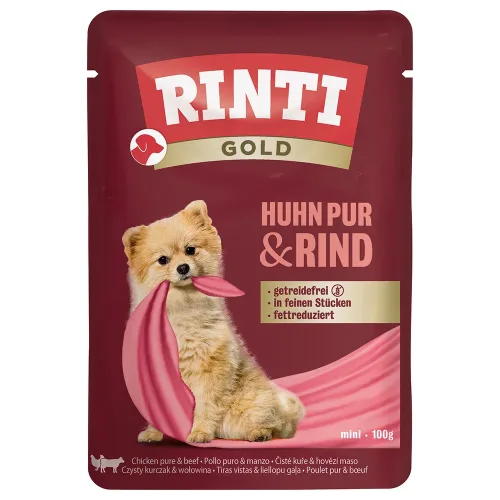 Rinti, Rinti Huhn Pur und Rind, Nassfutter für Hunde (100g)
