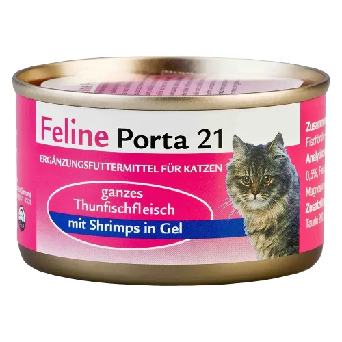 Porta 21, Feline Porta 21 Katzenfutter Sparpaket 12 x 90 g - Thunfisch mit Seetang
