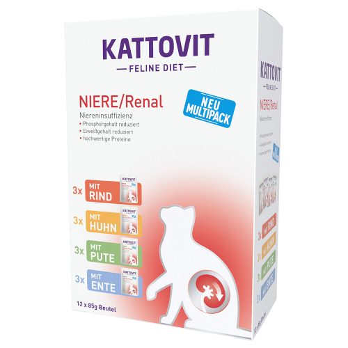 Kattovit, KATTOVIT Feline Diet Nassfutter Katze Niere/Renal Multipack in Sauce 12x85 g