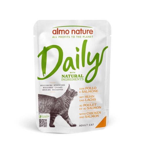 almo nature, Almo Nature Daily mit Huhn und Lachs, Nassfutter für Katzen (70g)