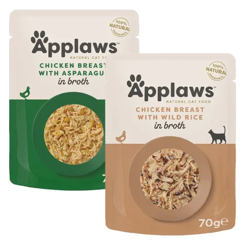 Applaws, Applaws Katzenfutter Super-Sparpaket 96 x 70 g im Pouch - Hühnerbrust mit Spargel