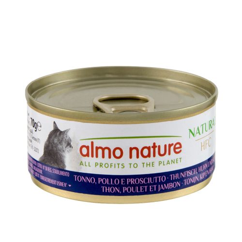almo nature, Almo Nature Multipack mit Thunfisch, Huhn und Schinken, Nassfutter für Katzen (6x70g)