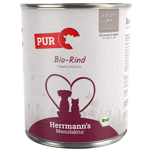 Herrmann's Manufaktur, Herrmann's Kreativ-Mix Bio mit Rindfleisch Nassfutter (800g)