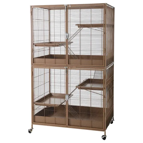 TIAKI Kleintierkäfig Étagère, caramel - Sparset: Hauptkäfig + Add-on (L 93,5 x B 63 x H 157,8 cm)