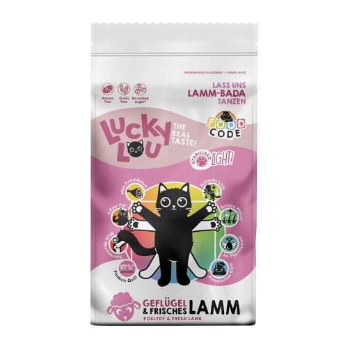 Lucky Lou, Lucky Lou Trockenfutter Katze Adult, Light, Geflügel und Lamm 9 kg