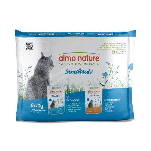 almo nature, Almo nature Almo Holistic Sterilised Multipack 6x70 g mit Kabeljau & Huhn