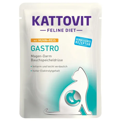 Kattovit, Kattovit Gastro mit Huhn und Reis, Nassfutter für Katzen (85g)