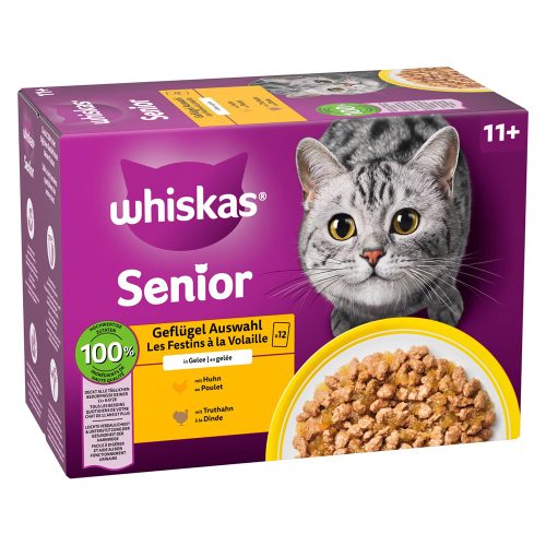 whiskas, Whiskas Multipack 11+ Geflügel Auswahl in Gelee 12 x 85g