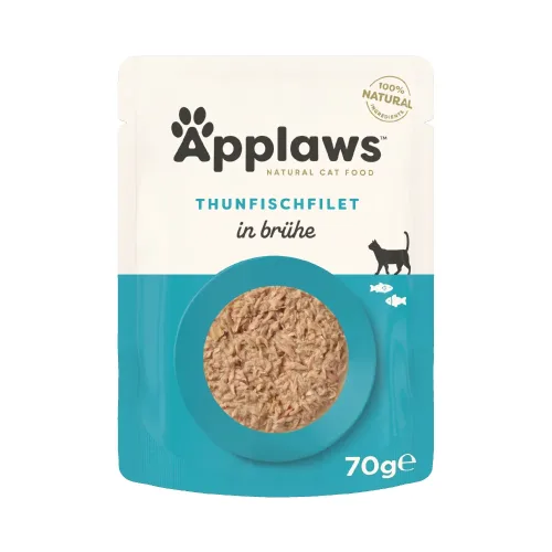 Applaws, Applaws Hühnerbrust mit Lachs in Brühe, Nassfutter für Katzen (70g)