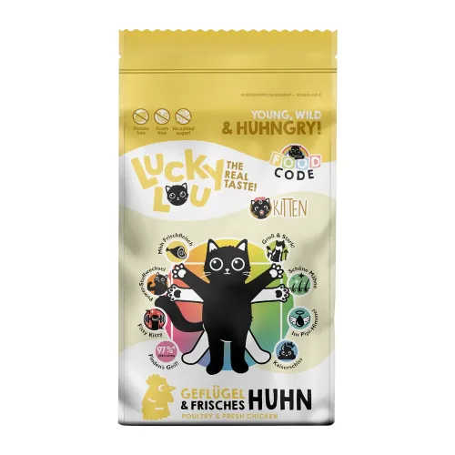 Lucky Lou, Lucky Lou Trockenfutter für Katzenkinder, Food Code, Geflügel & Huhn 9 kg