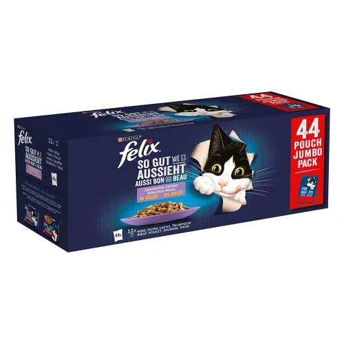 Felix, Felix Nassfutter Katze in Gelee 44x85 g Gemischte Vielfalt