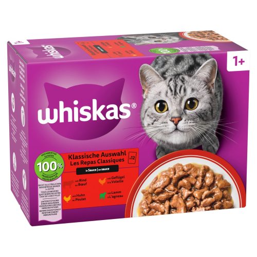 whiskas, Whiskas Multipack 1+ Klassische Auswahl in Sauce 12x85 g