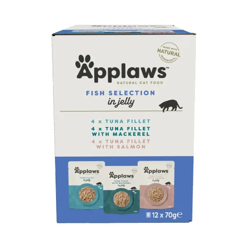 Applaws, Applaws Multipack Fish Selection, Nassfutter für Katzen (12x70g)