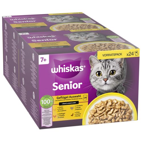 whiskas, Whiskas Multipack 7+ Geflügel Auswahl in Sauce 24 x 85g