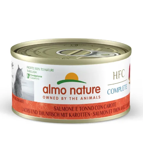 almo nature, Almo Nature HFC Complete mit Lachs und Thunfisch mit Karotten, Nassfutter für Katzen (70g)