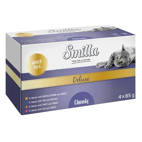 Smilla, Smilla Deluxe Häppchen 48 x 85 g - mit Kalb & Karotten