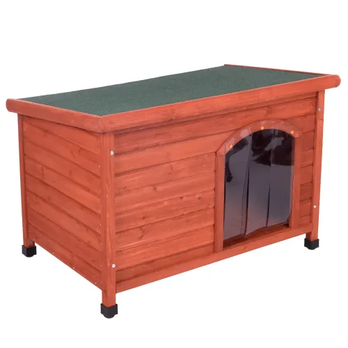 zooplus Exclusive, Hundehütte Woody Flachdach - Grösse S: B 85 x T 57 x H 58 cm