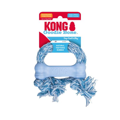 KONG, KONG Puppy Goodie Bone mit Seil XS blau/rosa