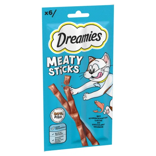 Dreamies, Dreamies Katzensnack Meaty Sticks Lachs 6x5g