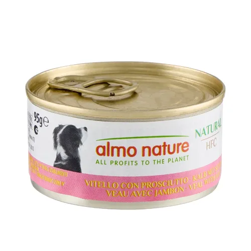 almo nature, Almo HFC Natural Dog Kalb mit Schinken, Nassfutter für Hunde (95g)
