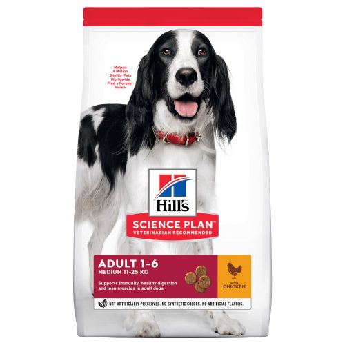 Hills, Hill's Science Plan Trockennahrung für Hunde, Medium Adult mit Huhn 2.5 kg