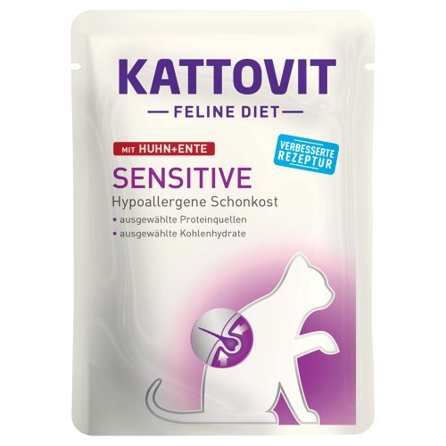Kattovit, Kattovit Sensitive mit Huhn und Ente für Katzen (85g)