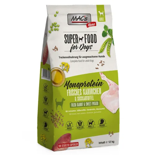MACS, MAC's Dog Mono Adut Trockenfutter Kaninchen 12 kg