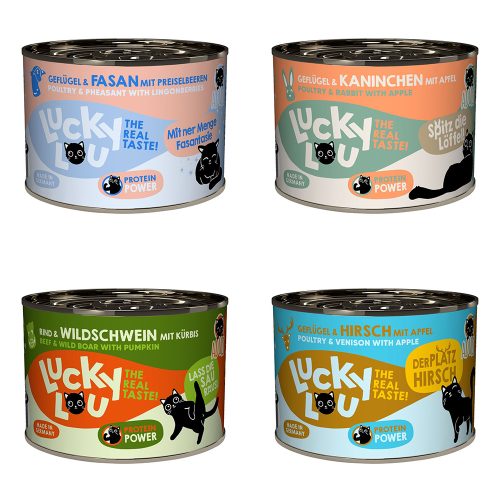 Lucky Lou, Lucky Lou Nassfutter Katze Adult Tasty Mixpaket 6x200 g Wild-Mix